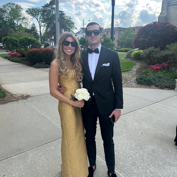 Emilia Wickstead Gold Sleeveless Maxi Gown - Picture 6 of 9